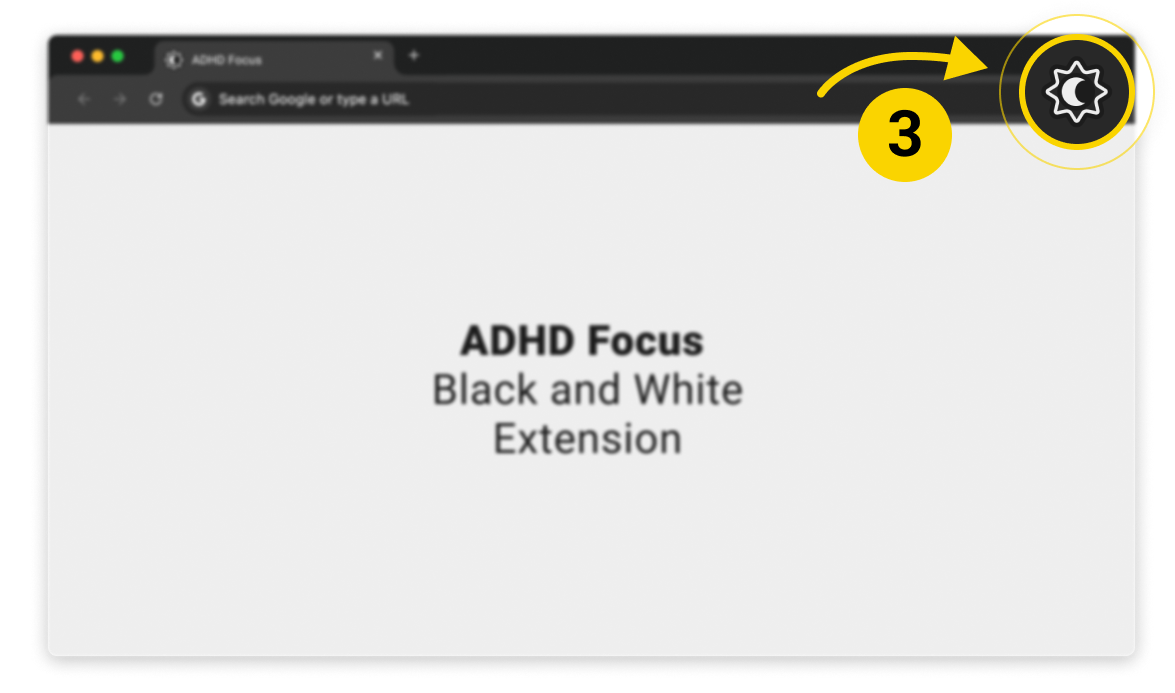 ADHD Focus - Black And White popup open inside Chrome